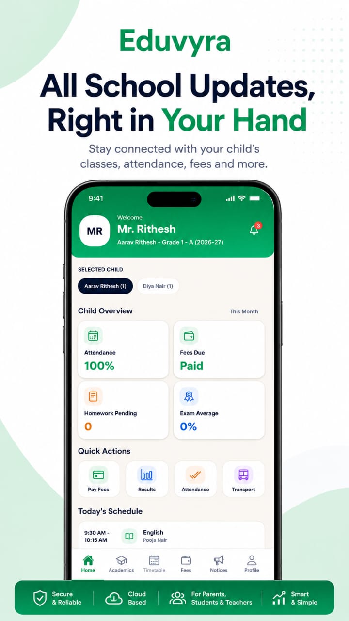 Eduvyra mobile app screen 1